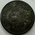 1892 Indian Head Cent VF+ Environmental Damage Exact Coin Imaged #IND1701