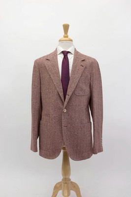NWT $5400 Brunello Cucinelli Cashmere-Wool Herringbone Sport Coat 50/ 40US  A262