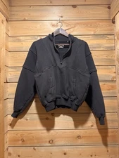 Joah Brown Retro Half Zip In Black Size XS/S