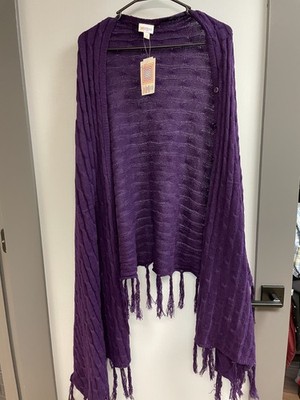 NWT LuLaRoe Purple Stripe Open Knit Ladies Shift Scarf One Size