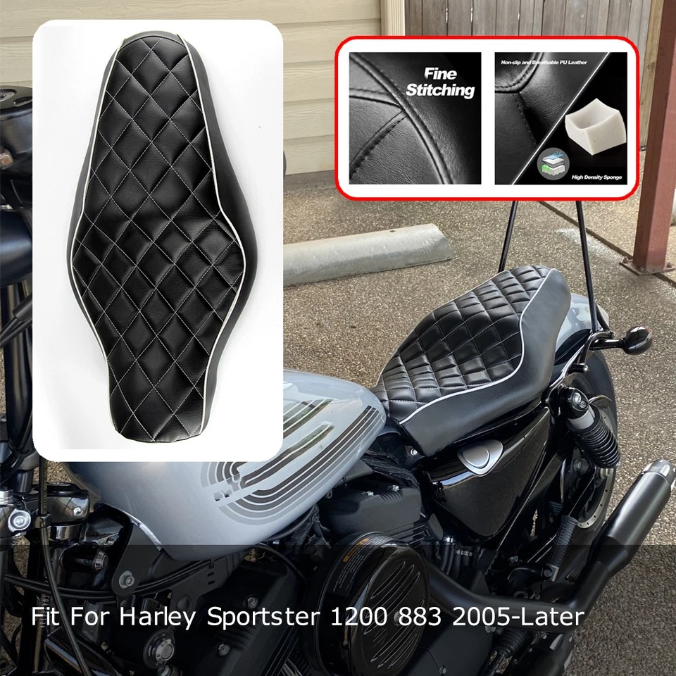 Motorcycle Driver Passenger Two Up Seat For Harley Iron 1200 883 48 Sportster XL Foto 4 de 4