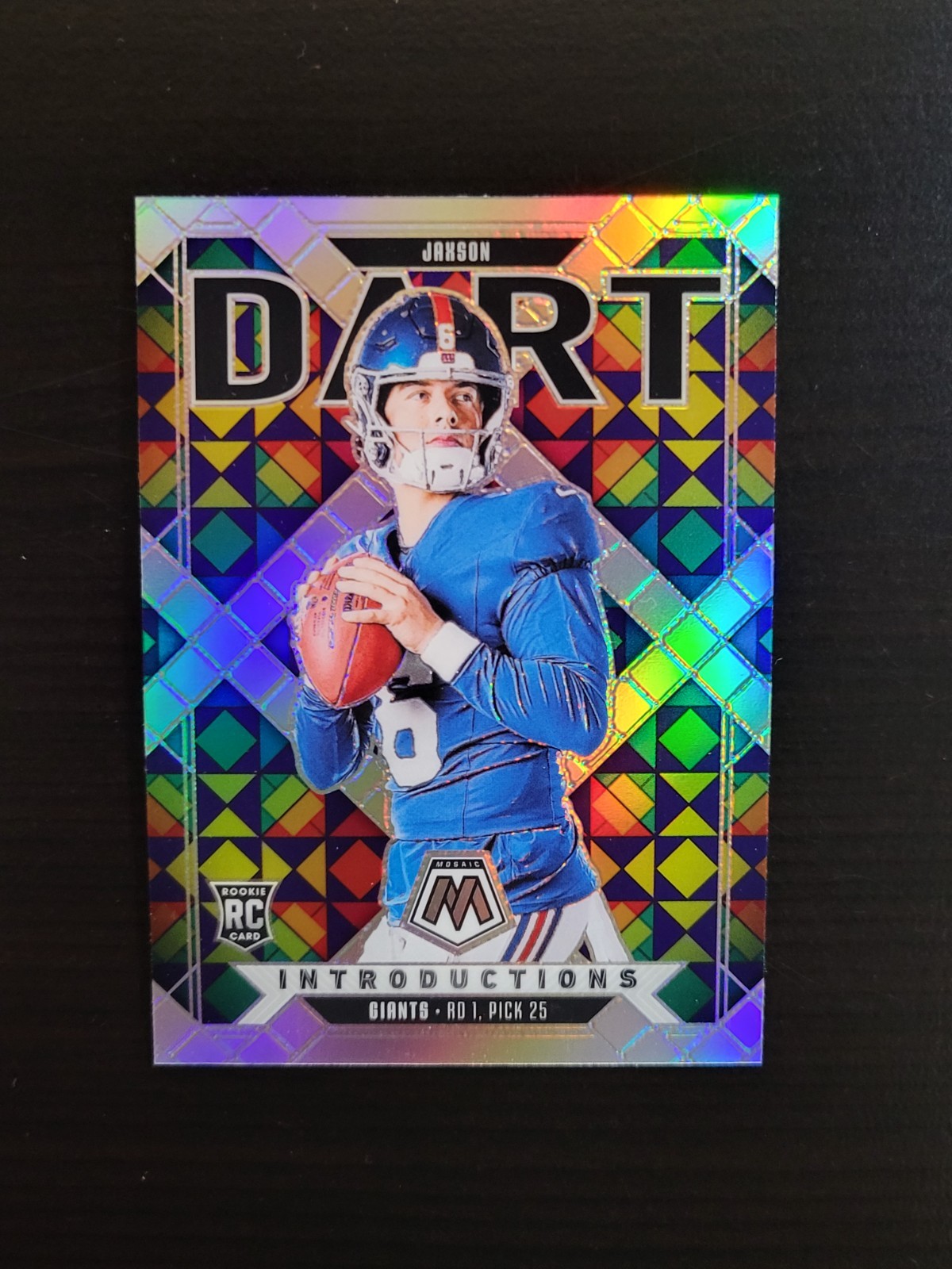 2025 Mosaic Jaxson Dart Introductions RC Silver Prizm Rookie #2 Giants
