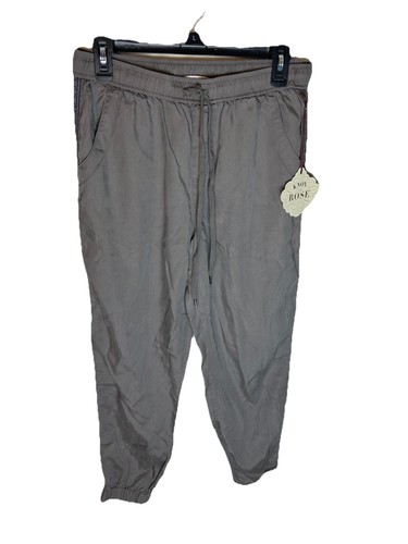 KNOX ROSE Women Drawstring Pants/Joggers High Waist Gray Size Small NWT