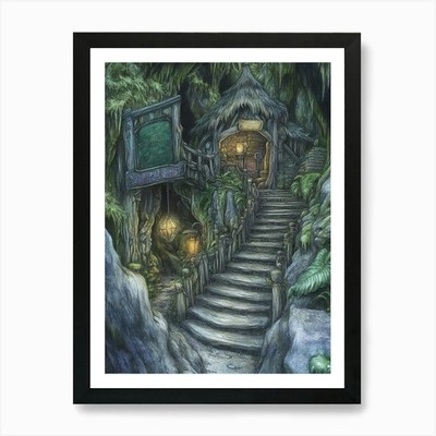 Höhle Gemälde Kunstdruck gerahmt Wandbild Poster Leinwanddruck Bild