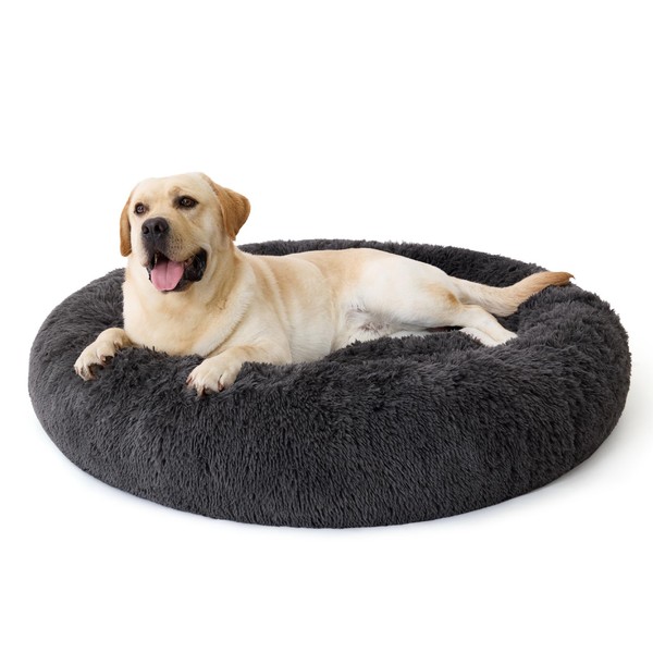Hundebett Grosse Hunde Waschbar Flauschig Rund Beruhigend 120Cm Rutschfest-image