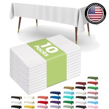 Plastic Table Cloth 10 Pack, 54 x 108 Inch Disposable Table Cloths for Party,...