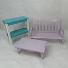 VTG Barbie Flower Garden Playset 1995 Purple Bench Table & 1992 Blue Shelf