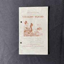 Instruction pour l'emploi du Verascope Jules Richard -Paris 1919 - Stereokamera