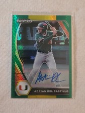 2021 Prizm Draft #PDP67 Adrian Del Castillo Base Autograph Hyper Green & Yellow