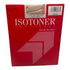 1986 Isotoner Pantyhose Silky Light Support Sandalfoot Size One Color Linen 506
