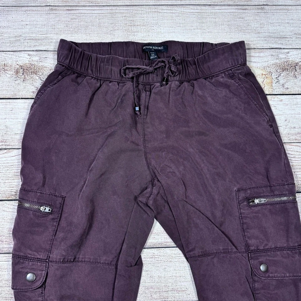 Banana Republic Factory Brown Cargo Jogger Pants Elastic Waist Women's XS Petite - Image 2 of 4