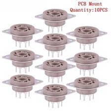10PCS 8Pin Tube Socket Bakelite For 6550 EL34 KT88 6SN7 6CA7 274B PCB Mount