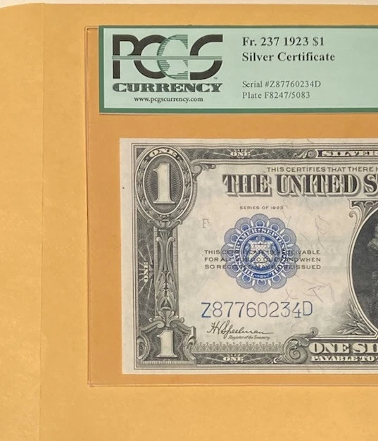 1923 $1 Silver Certificate Fr 237 PCGS 65 PPQ Gem New Speelman White - Image 3 of 4