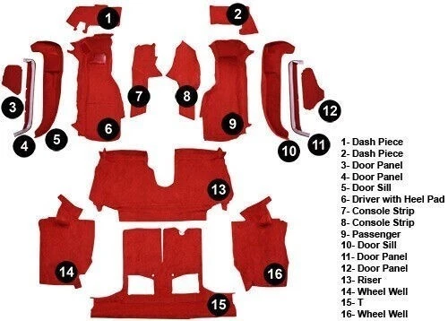 Alfombra completa Chevrolet Corvette 1990-93 Foto 3 de 4