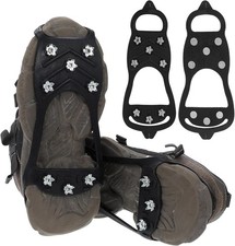Non-Slip Ice Cleats for Shoes Boots, 8 Spike Winter Traction Grippers for Hiki