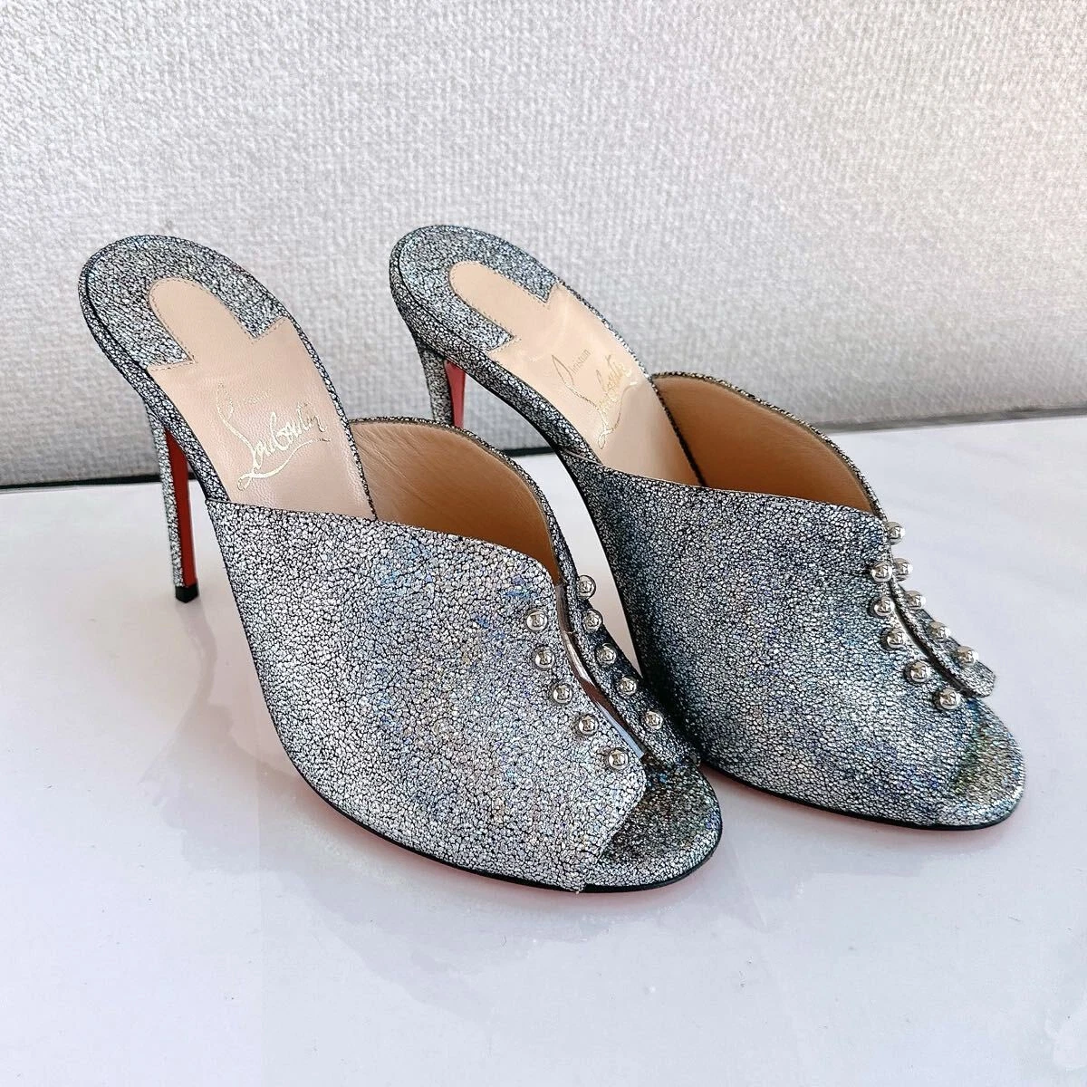 Christian Louboutin — Christian Louboutin mule open-toe high heels pumps sandal EU:36 glitter aurora