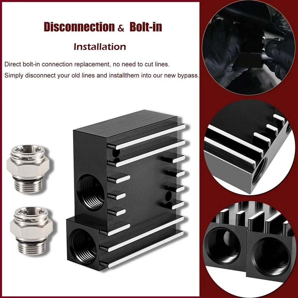 Transmission Cooler 76*62mm/2.99*2.44in Auto Parts Black Car Accessories - Image 3 of 4