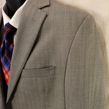 Daniel Cremieux Loro Piana Men's Wool Herringbone Gray 2 Button Sport Coat 41R
