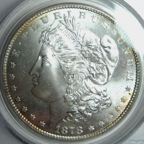 1878-S TONED MORGAN SILVER DOLLAR~PCGS 3.0 OGH MS65~PQ SEMI PROOF LIKE LUSTER * - Picture 6 of 7