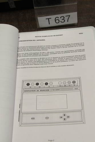 SCLE GU321 9323.T - AC CONNECTION TESTER - WITH FRENCH MANUAL # T637 - Picture 7 of 8