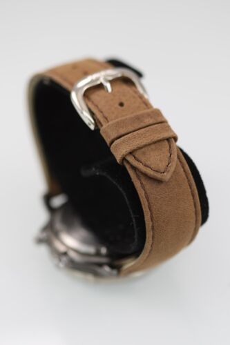 Fossil Watch Men Silver Stainless St Leather Brown 100m Date Alarm Chron Quartz - Picture 3 of 6