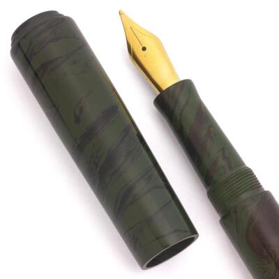 PSP Ranga Miwok Ebonite Fountain Pen -  Green Mottled, JoWo Nib C/C (New)