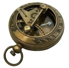 Solid Brass Sundial New Designed Compass Vintage Pocket Style Nautical  Handmade