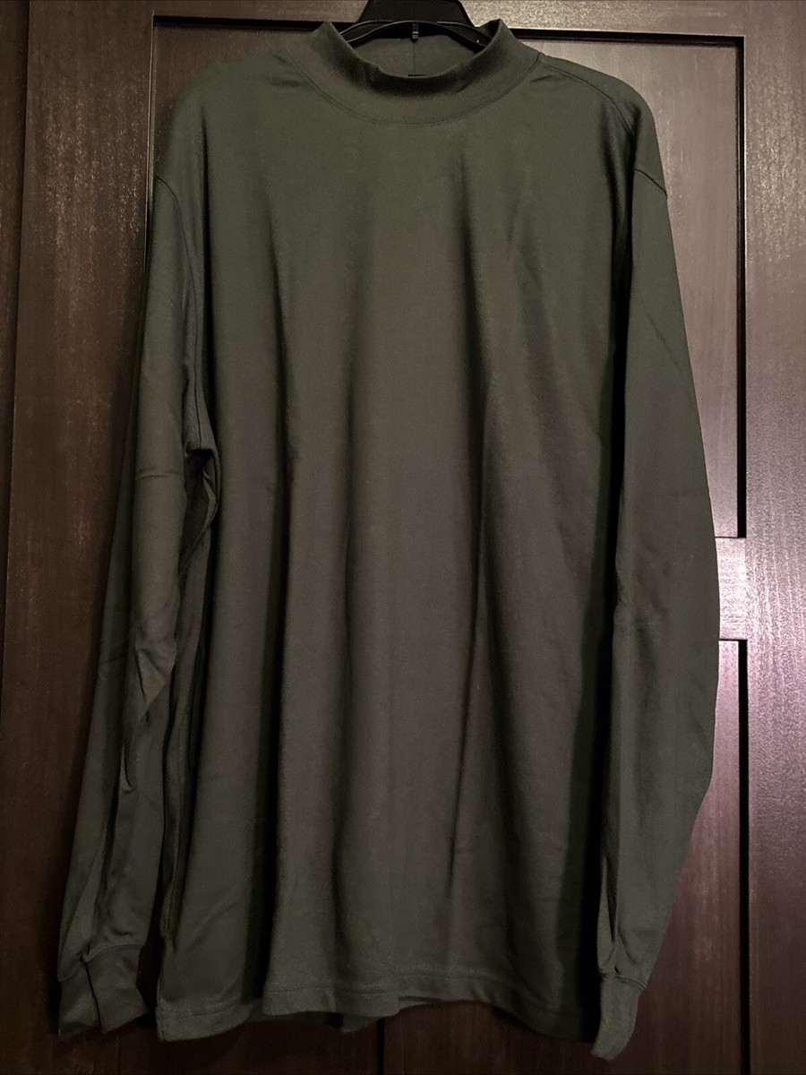 LANDS END MENS XL 46-48 Green MOCK TURTLENECK LONG SLEEVE COTTON Polyester