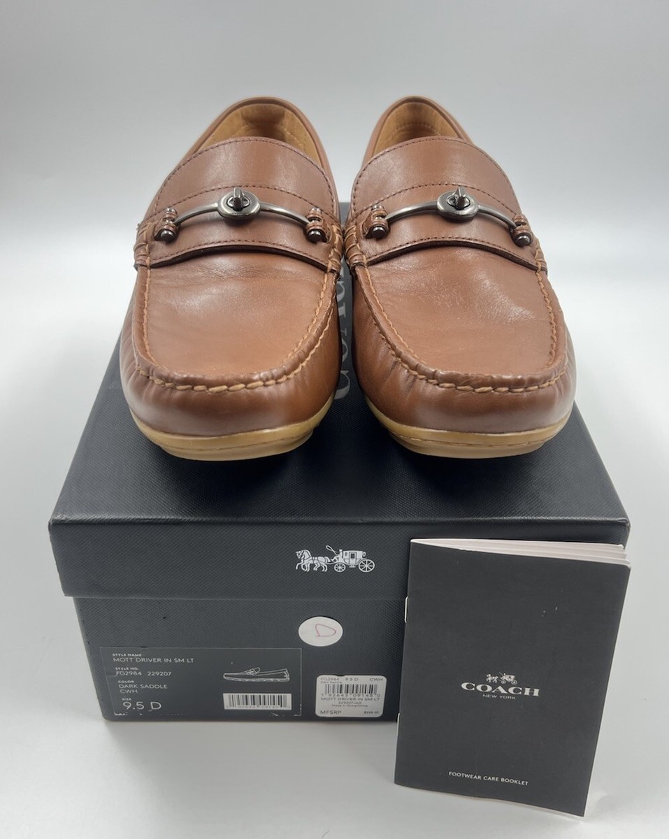 Coach Mott Driver IN SM LT FG2984 Dark Saddle Brown Loafer 