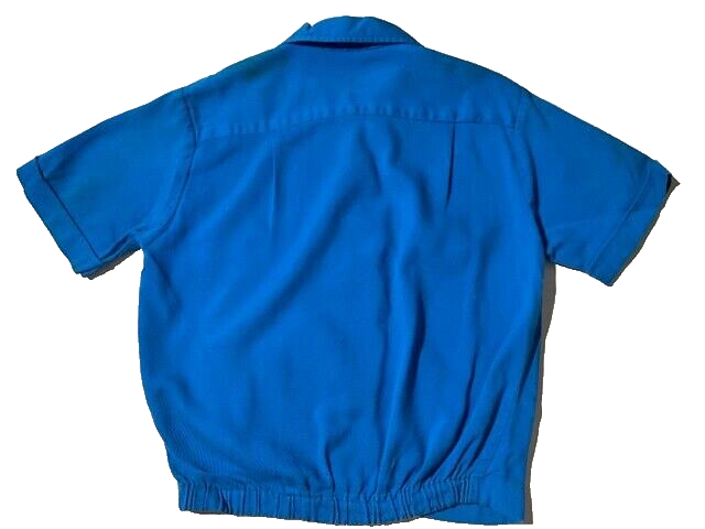 Catalina ヴィンテージ ネイビー 半袖シャツ Vintage 50's 60's CATALINA Mens Blue Cotton Retro Zip