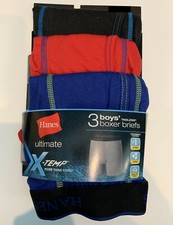 Hanes Boys 3-pk. Tagless Boxer Briefs Sizes: M, XL Black/Red/Blue