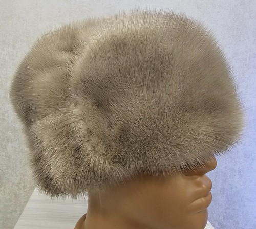Vintage Soviet Mink Hat Ushanka Warm Winter Gray Hat USSR size 56 #32 - Picture 14 of 24