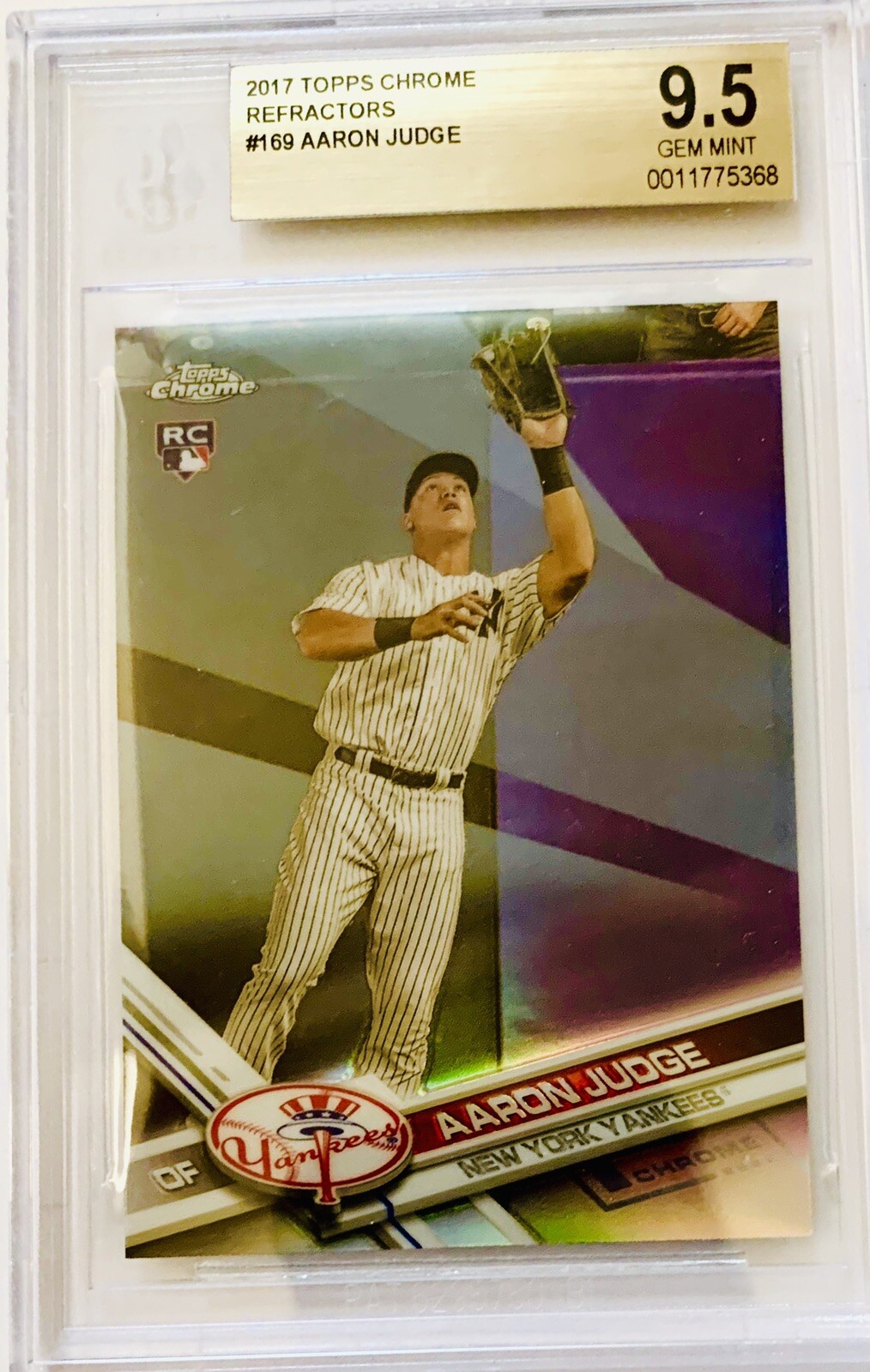 2017 Topps Chrome Aaron Judge Rookie Card Refractor #169 BGS 9.5 Invest Now!