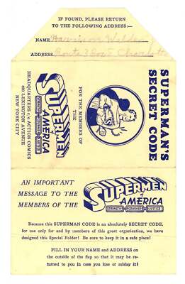 Superman's Secret Code [nn] (1940) | eBay