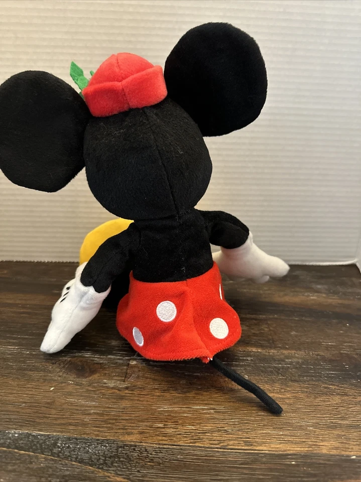 Muñeco de peluche Disney Minnie Mouse 15" vintage años 80 con ojos de pastel raros acebo en sombrero  Foto 3 de 4