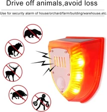 1-4× Solar Alarm Light Strobe Light Wireless Motion Sensor Detector Warning Lamp