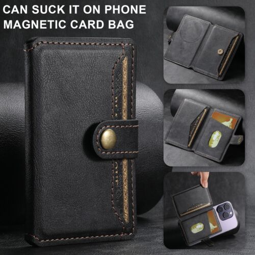 Premium Waxed Magnetic Card Holder for Samsung/Apple/LG/Motorola/Oneplus Phone - Picture 3 of 10