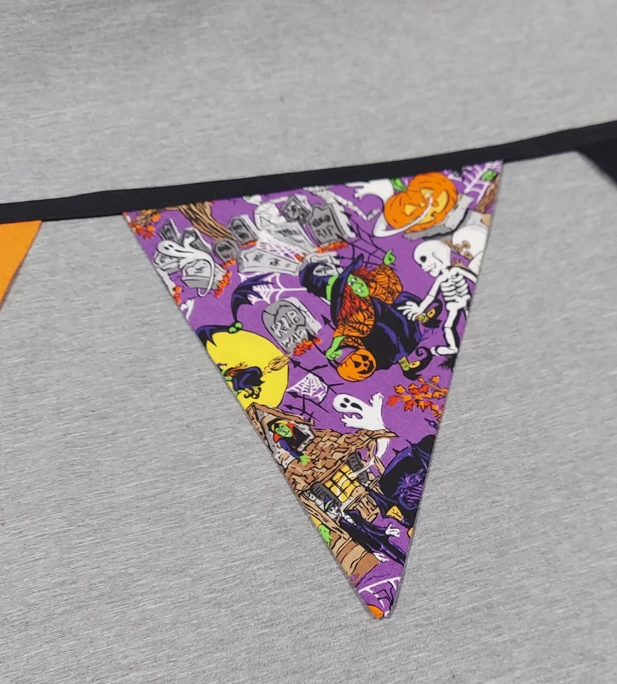 NEW Fabric Pennant Flags Bunting Banner Holiday Halloween Triangle Flag Garland - Image 4 of 4