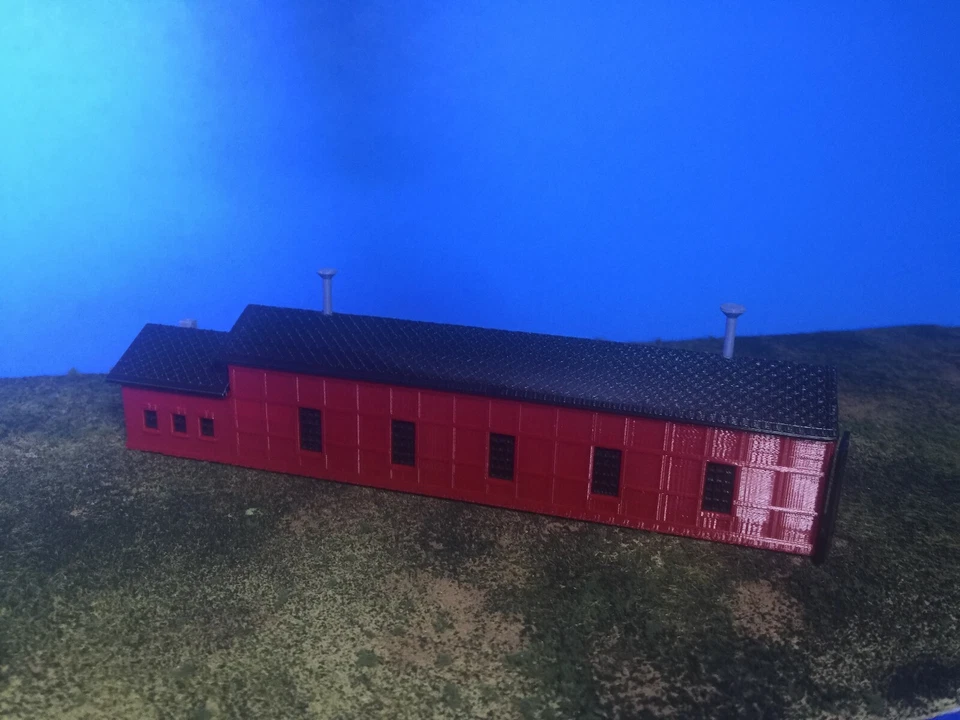 Engine Shed House with Office - N Scale Building 1:160 - Modeled in COLOR! USA - Image 4 of 4