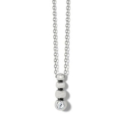 Brighton TWINKLE GRANULATION Reversible Silver Crystal Necklace MSRP 58 NWT