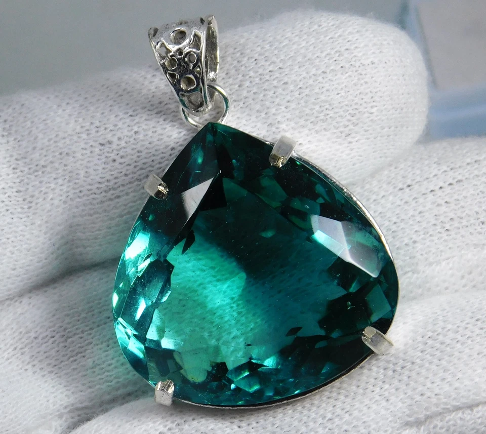 Certificado, Natural 113,50 Ct Excelente Colgante Aguamarina Azul Corte Pera Piedra Preciosa Foto 2 de 4