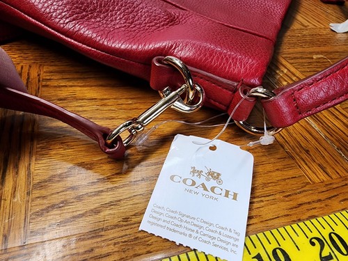 Borsa a tracolla Coach F35809 Isabella donna classica pelle rossa nuova con etichette ($350) - Foto 6 di 12