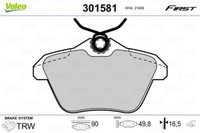 Valeo 301581 Bremsbelagsatz, Scheibenbremse FüR Alfa Romeo Lancia