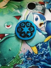 Pokemon energy coin blue water small size retro vintage