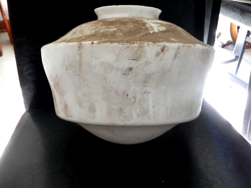 Vintage Milk Glass Industrial School House Light Globe~4" fitter 10" wide