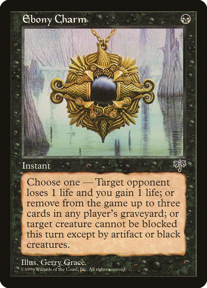 4x Ebony Charm - LP - Mirage - SPARROW MAGIC mtg