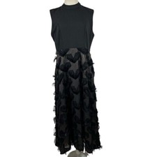 Vicky and Lucas Women's Dress Black Heart Print Sleeveless Tulle Gown Size L