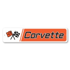 Corvette Racing Flags Metal Sign Garage Barn Indoor Outdoor Garage Wall Decor