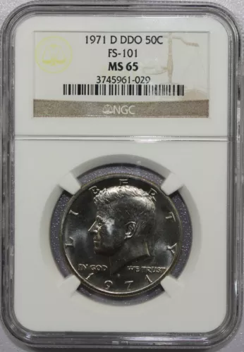 1971 D DDO KENNEDY HALF DOLLAR FS-101 MS65 NGC - NICE!