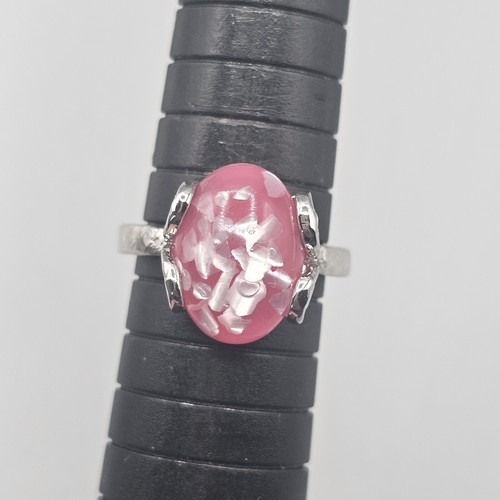 Anello Confetti Lucite lotto 5 pezzi tono argento misure 6,5-9 rosa blu bianco trasparente - Foto 10 di 19